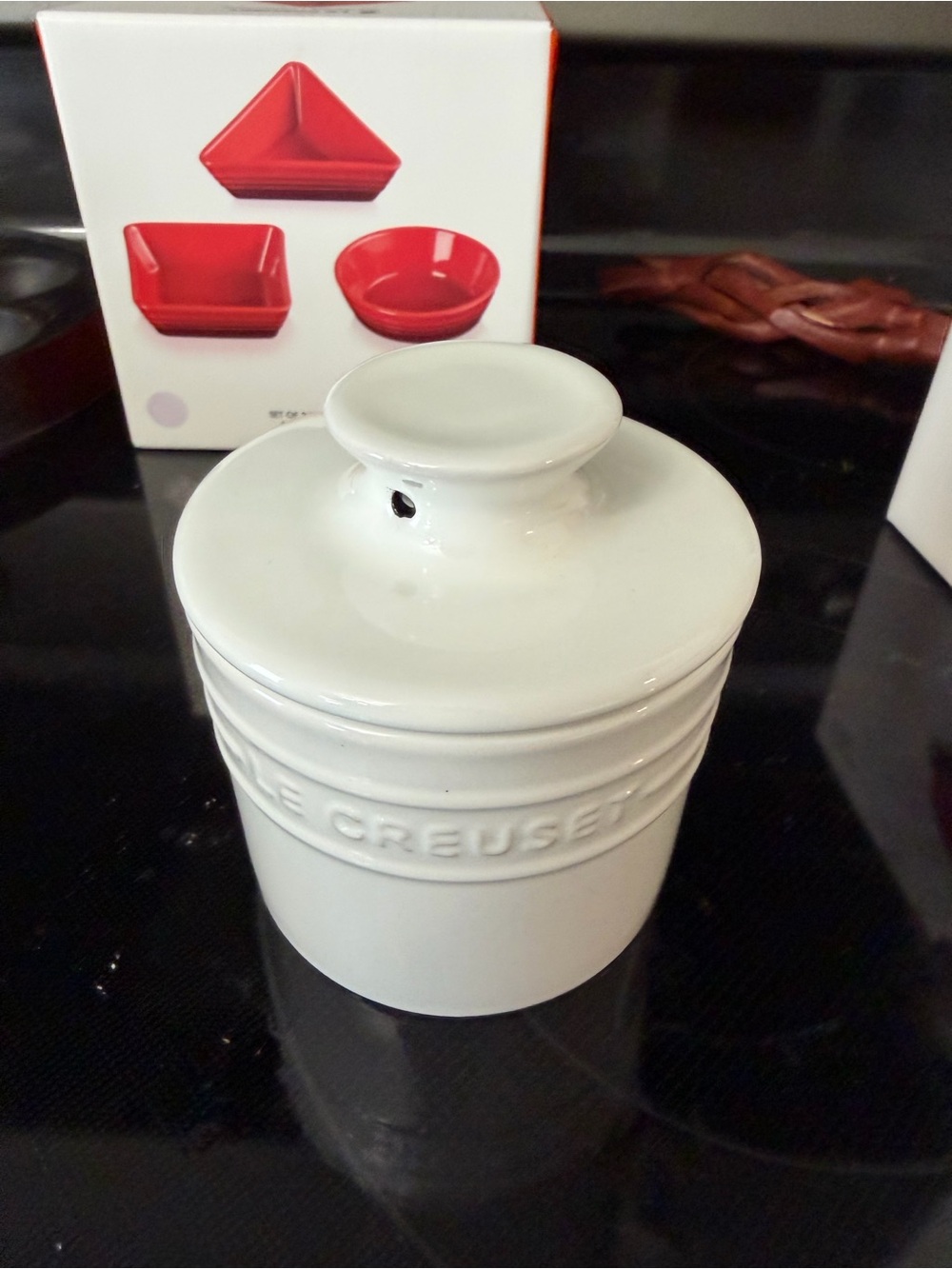 Le Creuset White Butter Crock Jar
